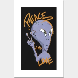 I Have Brought Peace And Love Alien Illustration Posters and Art